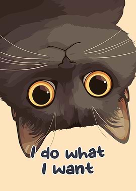 Upside-Down Cat with Attitude