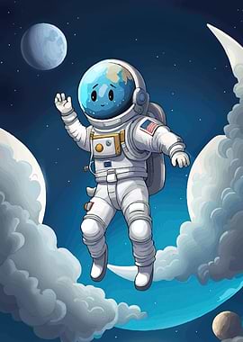 Astronaut Earth Head