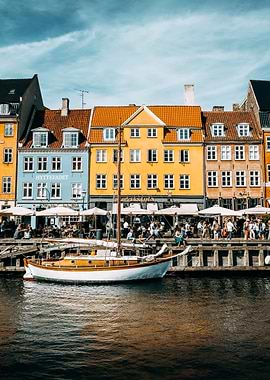 Nyhavn, Copenhagen: Colorful Buildings and Boat