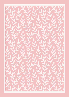 White Botanical Sprigs on Pink | © Fezzyboo