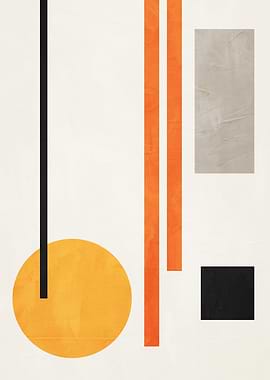 Abstract Geometric Shapes on Beige Background