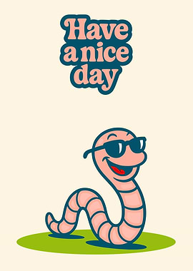 Good Vibes Only: Cool Retro Worm and Positive Message