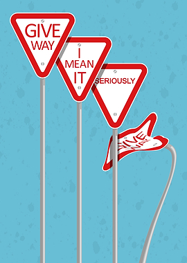 Humorous Give Way Sign Illustration