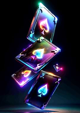 Neon Spades Playing Cards