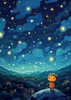 Starry Night Dreamscape Child