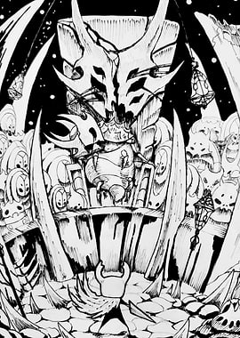 Hollow Knight Throne Ink Drawing