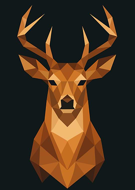 Geometric Deer Portrait - Low Poly Art Print