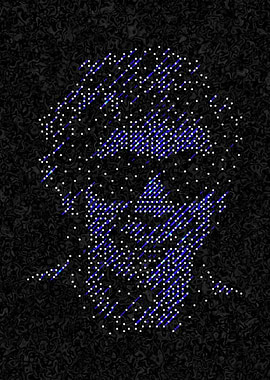 Abstract Portrait with Dots and Lines