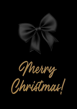 Moody Black and Gold Merry Christmas | Dark Academia Holiday Art