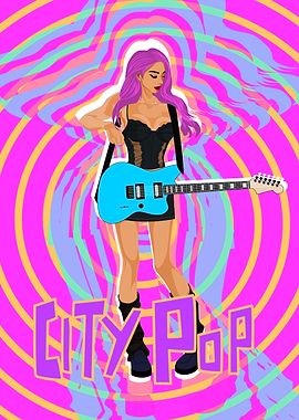 City Pop Guitar Girl