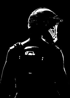 Monochrome Helmeted Figure