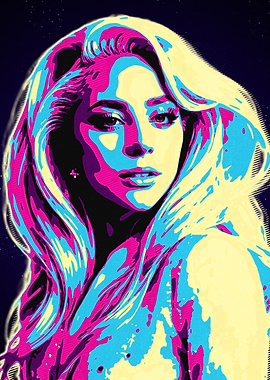 Lady Gaga Pop Art Portrait