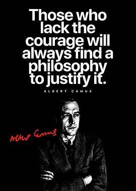 Albert Camus Courage Quote Poster – Inspirational Philosophy Wall Art