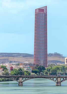 Seville Skyscraper and Bridge View