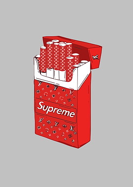 Supreme Cigarette Pack Illustration