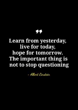 Einstein Quote: Learn, Live, Hope