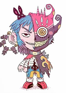 Cartoon Character with Split Personality