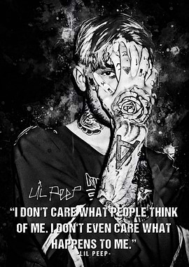 Lil Peep Portrait with Quote