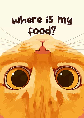 Where is my food? Cat poster