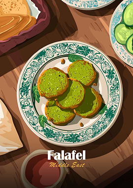 Falafel Middle East Food Illustration
