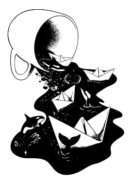 Whale Tail Paper Boats Coffee