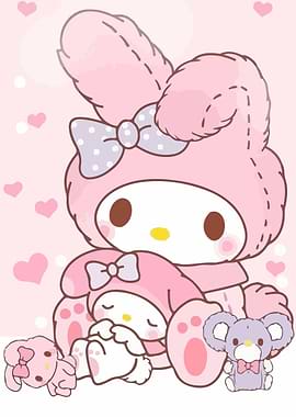My Melody with Plush Toys
