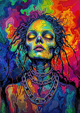 Psychedelic Portrait with Chains