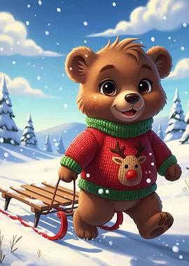 Christmas Bear Sled