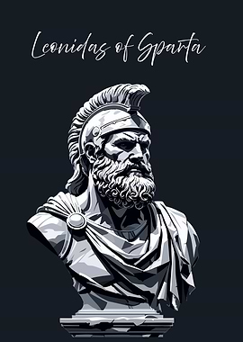 Leonidas of Sparta Bust Illustration