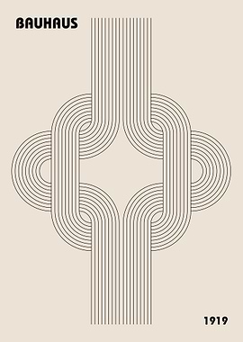 Bauhaus Geometric Lines Art