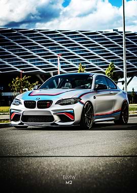 Silver BMW M2 Poster
