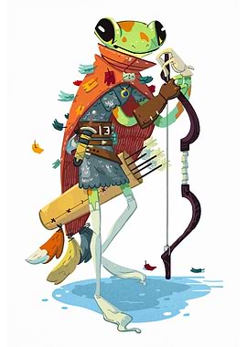 Frog Archer Character Design Illustration