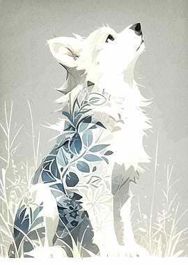 Floral Wolf Digital Art