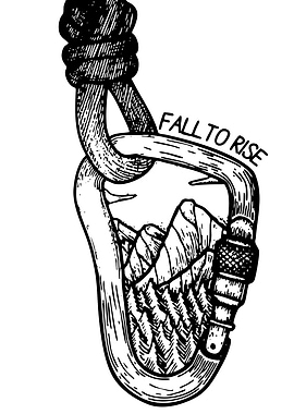 Fall to Rise Carabiner Mountain Art