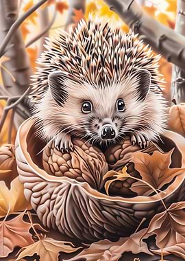 Hedgehog in a Walnut Shell