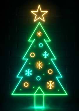 Neon Lights Christmas Tree
