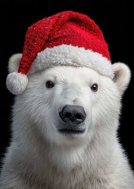 Polar Bear Christmas Portrait