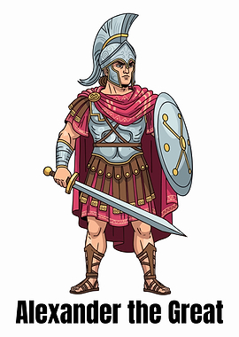 Alexander the Great Cartoon Illustration