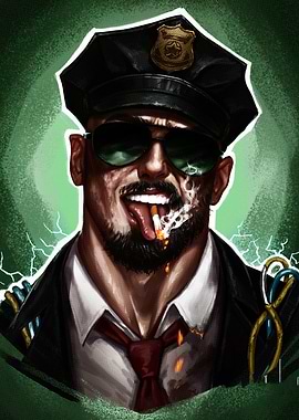 Corrupted Cop with Cigarette