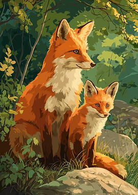 Foxes Family