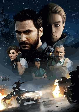 Action Game Poster with Multiple Characters