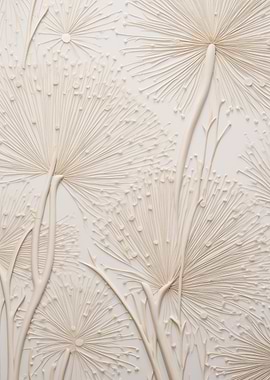 Creme Floral Relief Texture