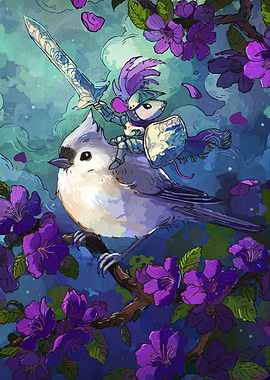 Mouse Knight Riding a Bird