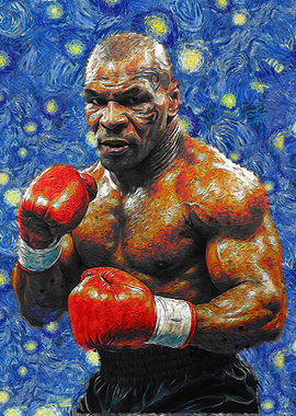 Mike Tyson Starry Night Art