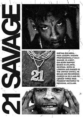 21 Savage Portrait Collage