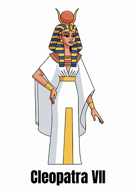 Cleopatra VII Cartoon Illustration