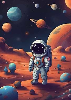 Astronaut Martian Landscape