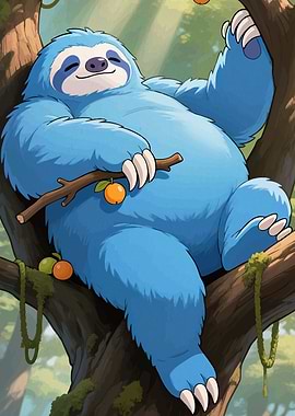 Relaxing Blue Sloth Tree
