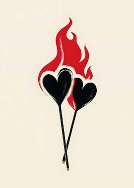 Burning Hearts Illustration