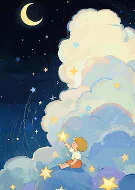 Child Reaching Stars Cloud